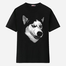 2015 Hot New Arrival Summer Men Fashion Husky Libersoul T-shirt Short-sleeve Dog t-shirt Male Stereo Pattern Black Sport T Shirt
