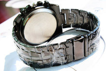 2015 fashion black tungsten steel men s watch High quality thin section large dial quartz