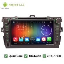 Quad core Android 5.1.1 2Din 8″ WIFI DAB+ 1024*600 Car DVD Player Radio Stereo PC Audio Screen GPS For TOYOTA Corolla 2006-2011