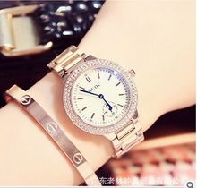 HK GUOU 8141 Brand Fashion Blue Watch Rose gold Steel Band Watch Female Diamond quartz watch waterproof Gift Luxury Wristwatches