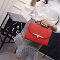 2016 new solid luxury pu leather female Shoulder bags woman black Messenger bag bride red bag