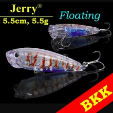 Jerry 1pc popper 5.5cm 5.5g BKK hook bass trout salmon hard bait plug top water surface fishing tackle red lines