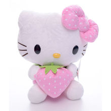 Hot Selling Addorable Plush Pink bowknot Dress Sit Hello Kitty Plush Doll Toy 7” Brand New Free Shipping #LNF