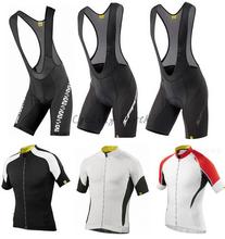 New arrival! MAVIC 2015 #4 short sleeve cycling jersey bib shorts bicycle wear clothes pants,silicone pad,free shipping!