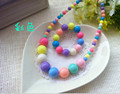 Rainbow Chunky Baby Necklace bracelet sets Bubblegum Necklace Girl toddler Birthday Necklace Baby Jewelry Photo Prop