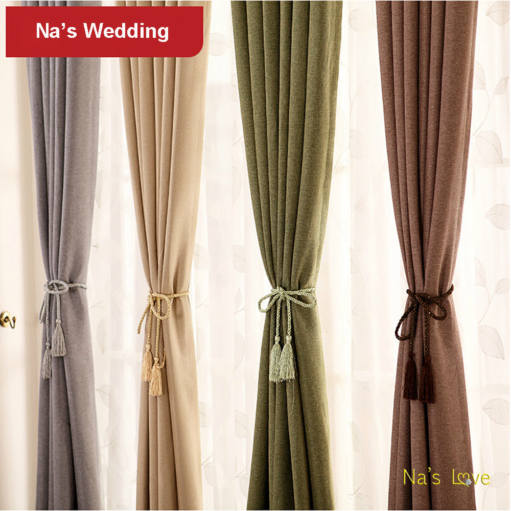 Na's Linen Jute Burlap Blackout Cloth Customized Curtain Sheer Voile