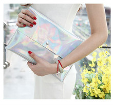 Women Fashion Dazzling Glitter Sparkling Clutch Hangbag Laser Silver Casual Envelope Clutch Evening Bag Bolsas Femininas 5 Color