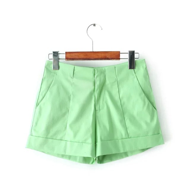 2015 Solid Shorts Feminino Low Broadcloth Standard...