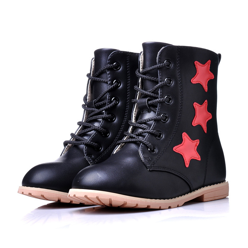 [Sashine]Winter Children Boots Girls Snow Warm Boots Girls Shoes Kids Waterproof Martin Boots PU Leather Boots  SAS-9054