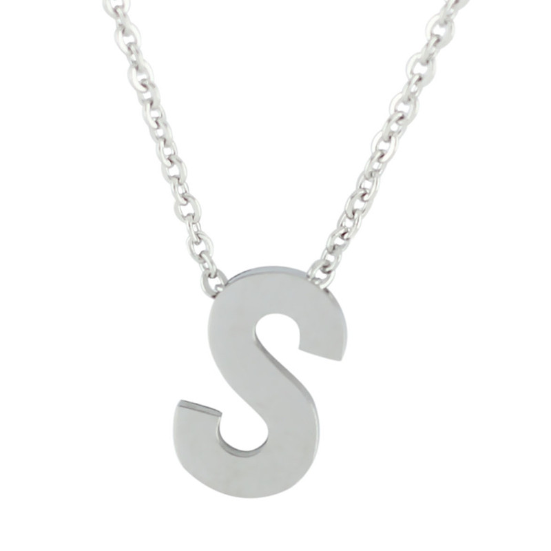 18'' Letter Alphabet Pendant Necklace - S