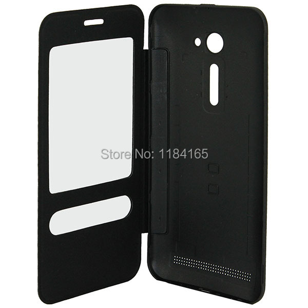KOC-1928B_1_Leather Case + Plastic Replacement Back Cover with Call Display ID for ASUS Zenfone 2 (5.0) ZE500CL