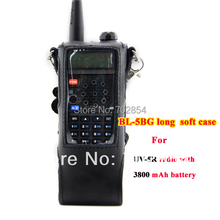 Free shipping black Soft case for UV-5R 2 way radio with 3800 mAh Walkie talkie Carry Case BL-5BG with string