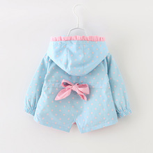 2016 Spring New Baby Girls Clothes Toddler Trench Coats Cotton Hooded Cute Jackets For Girls Baby