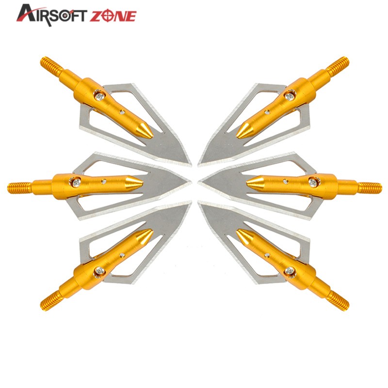6PCS lot Gold Replaceable Arrowhead Broadhead Flechas Carbono Recurve Bows Arrows Archery Arrows for Compound Recurve