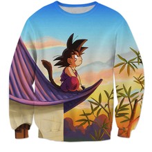 Classic Anime Dragon Ball Z Sweatshirt Long Sleeve Outerwear Men Hipster 3D Sweatshirt Super Saiyan Goku Crewneck Pullovers