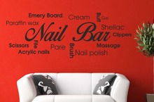 Nail Bar Collage Vinyl Wall Decal Picture Quote Sticker Hair Beauty Salon Manicure Wall Sticker Nail Shop Window Glass Decor