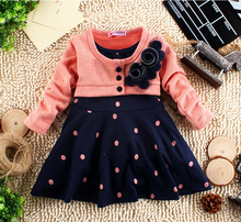 new 2015 summer 1-6 years child clothing children clothes corsage girl dress dresses baby Princess dress polka dot mock two pcs(China (Mainland))