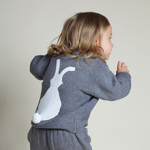 Spring New Arrival Casual Knitted Cute Bunny Baby Girls Sweater 1-5Y Kids Rabbit Pattern Clothes