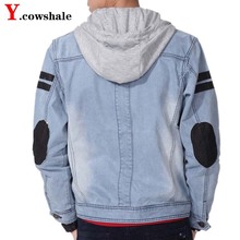 Vintage Mens Jean Jacket Hood Outwear Coat Cotton Casual Denim Jacket Men Jeans Jacket Zipper Fly