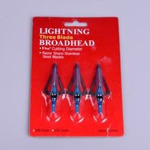 3pcs lot Hunting Crossbow Arrow Broadhead 100 Grain with 3 Fixed Blades used As Archery Bow
