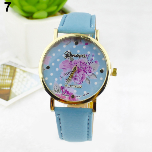 Popular font b Women s b font Simple Qualitied Wrist Watches with Rose Flower Dots Faux