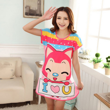 2016 Summer Maternity women dress short sleeved cotton sleepwear casual Nightgown Korean cartoon Sleep & Loung for pregnant
