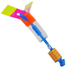 1pcs New LED Light Helicopter Flying Rocket Rubber Band Sling Shot Arrow Toy Drop Shipping Wholesale
