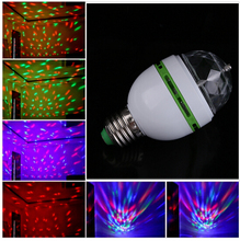Full Color E27 Changing Auto Rotating Mini LED Stage Party Dance Light Bulb Lamp EB0207