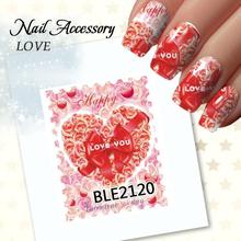 Sexy Lips Beauty Love Herat Watermark Transfers 3D Nail Stickers Decals Foil Nail Art Decorations Tools