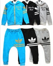 Retail boys brand tracksuit 2015 new arrival children clothing set coat + pants fashion boys girls clothes brand kids suit
