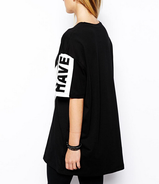 Нью-йорк-письмо печать tshirt женщин 2015 летний мода большой размер S-XL черный майка роковой женщины топы