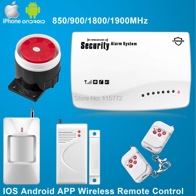 2pcs/lot New Arrival Wireless GSM Home Burglar Auto Dialer Pir Sensor Remote Alarm Security System free shipping