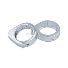 Motorcycle 41mm Chrome Turn Signal Relocation Kit Fork Mounts Clamps For Harley Davidson