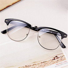 Hot Fashion Retro Half-frame Glasses Frame Men Women Optical Glasses With Clear Glass Transparent Glasses Women’s Frame