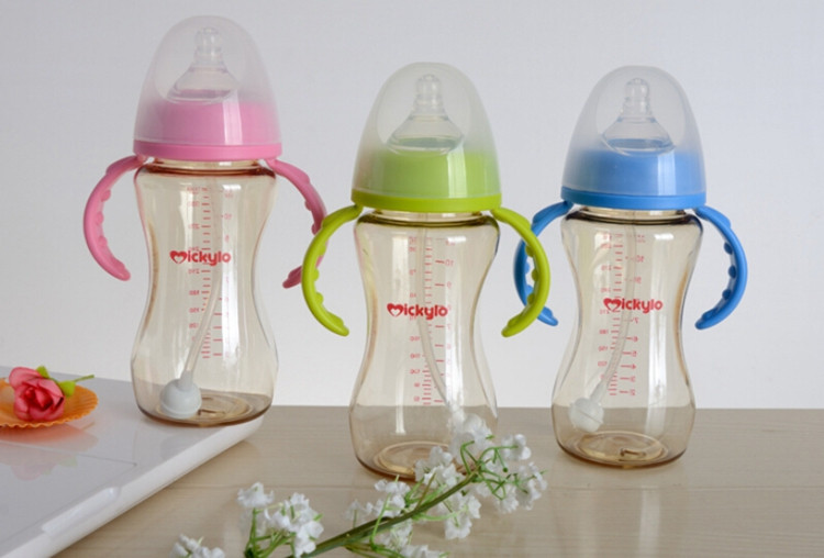 Plastic Baby Bottles Nuk PP Feeding Tool Product Feeder Wide Mouth Plastic Milk Bottle 330ml High Quality Baby Cup Straw (3)