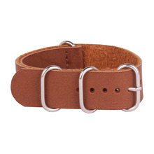 Recién llegado de la PU correas de reloj del cuero de la otan 20 mm wach Brown 20 mm