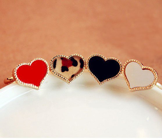 Fashion Delicate Heart Finger Rings Alloy Oil Inde...