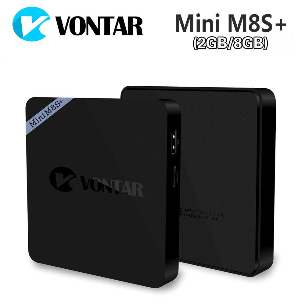 VONTAR 2GB/8GB Mini M8S+ Plus Amlogic S905X Android 6.0 TV Box Quad Core BT4.0 H.265 4K Media Player MiniM8S Plus Mini M8S II