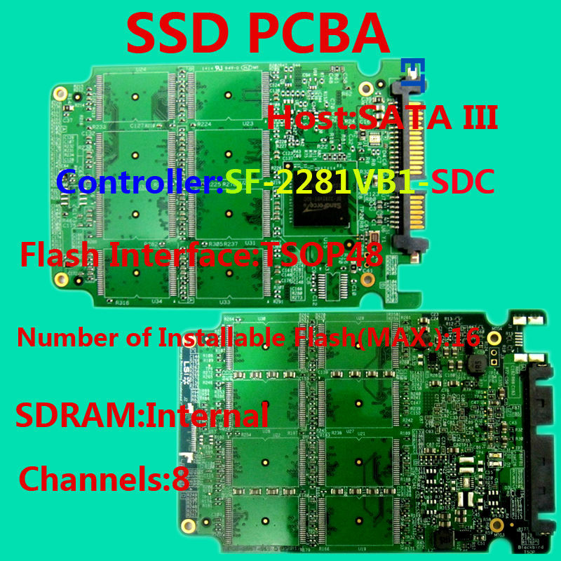 The SSD circuit board/ SSD PCBA/ SF2281VB1 Controller/DIY SSD /SATA6Gb/s Interface SSD PCBA /Flash Interface TSOP48