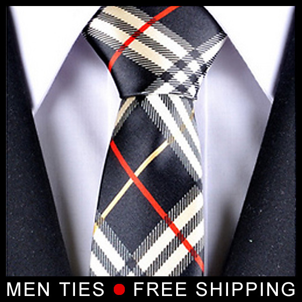 Free shipping Classic font b Chequer b font Men Silk Ties Neckties Novelty Gifts New style