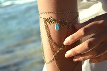 Bronze Arm Chain Women Upper Arm Bracelet Sexy Tassel Body Chains Arm Cuff 2015 Vintage Braclet
