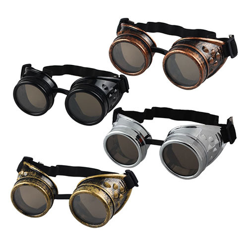 Unisex Gothic Vintage Victorian Style Steampunk Goggles Welding Punk Gothic Glasses Cosplay 4Colors Free Shipping