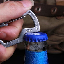 New Arrival Survival Camping Hiking Rescue Gear Mini Carabiner Keychain EDC Multi Tool HS
