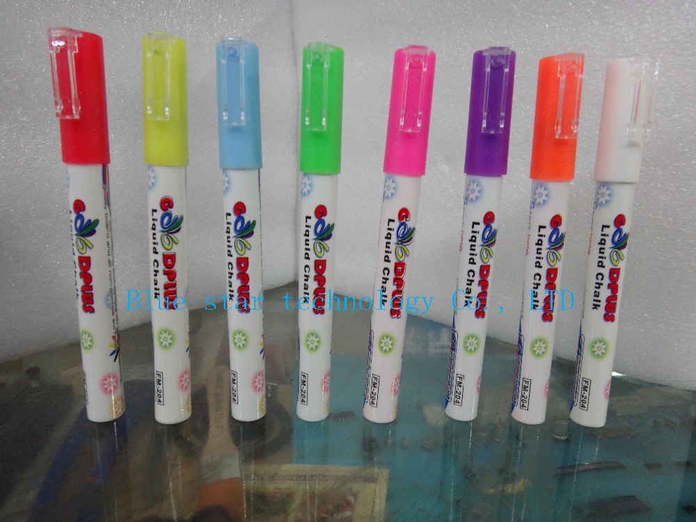 Brand Goodplus 8pcs/set 3mm Reversible Tip Highlighter Fluorescent Liquid Chalk Marker Pen for LED Writing fluorescent Board pen