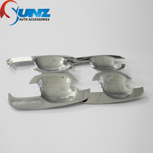 Automobile Exterior Decoration Accessories ABS Chromium Styling Door Handle Insert strip scratches For Toyota Fortuner 2012