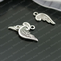 (27008)Fashion Jewelry Findings,Accessories,Vintage charm,pendant,Alloy Antique Silver 19*9MM Wing 50PCS