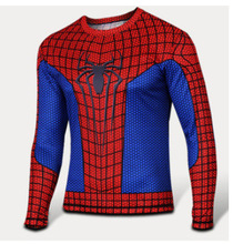 Hot!2016 high quality superhero spider-man superman batman long sleeve shirt, T-shirt, the more you buy, the more benefits.