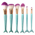 6pcs Mermaid Fishtail Makeup Brushes Set Cosmetics Foundation Blush Eyeshadow Face Powder Brush Beauty Make Up