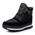 New snow men s rain boots for 2016 platform and waterproof warm shoes classic black color