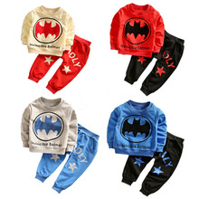 Handsome batman kids clothes Loungewear boys 2016 kids sports suit children batman sweatshirts + pants toddler boys clothes set